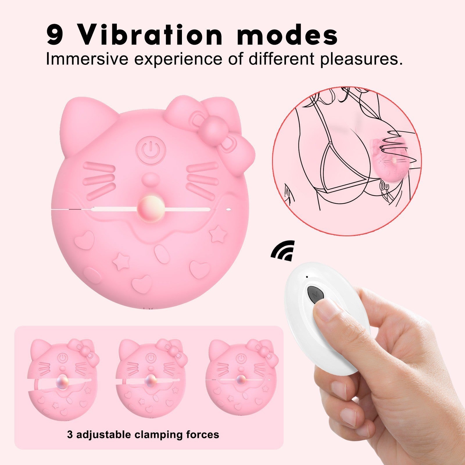 Nipple Clamp Vibrator | Wireless Remote Control | Breast Massager