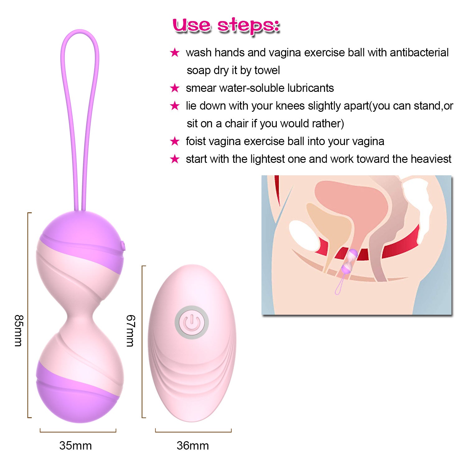 Kegel Vaginal Dumbbells | APP & Remote Control | Wearable Pelvic Floor Trainer