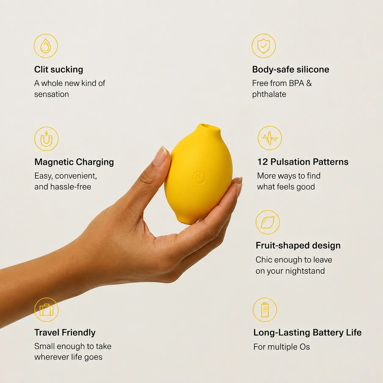 Lemon Air Pulse Clitoral Massager | 12 Intensities & Patterns